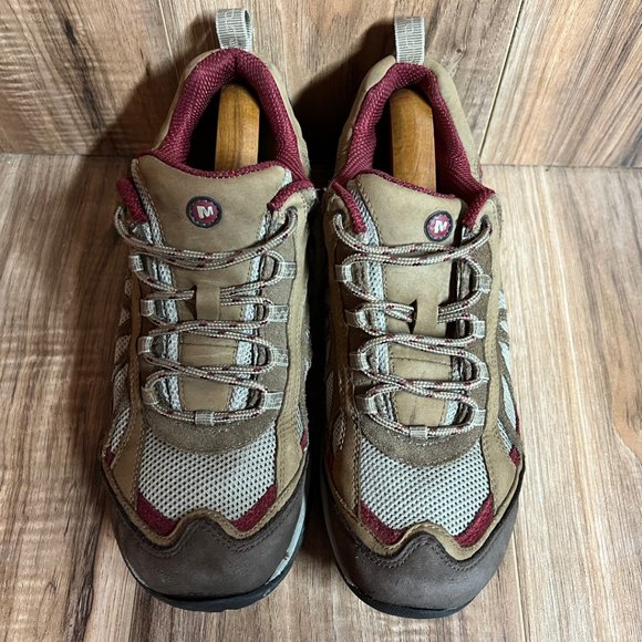 Merrell Siren Ventilator Womens Hiking Shoes Oak Brown Wine Red Trail Size 11 - Picture 5 of 8